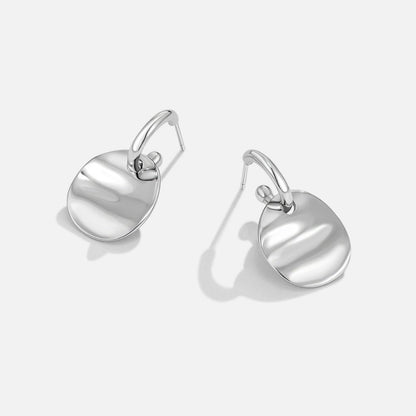 Silver-Tone Disc Drop Earrings