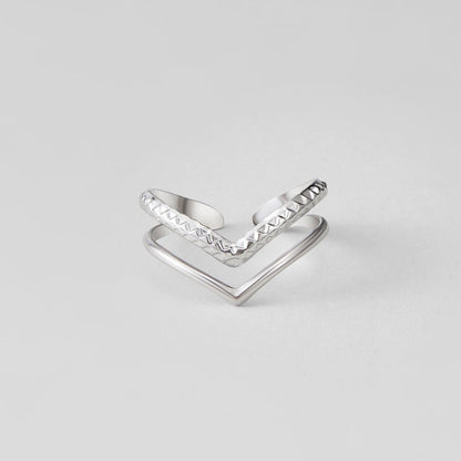 Harper Layered Wrap Ring (Silver-Tone)