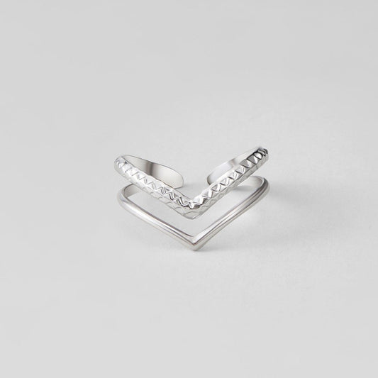 Harper Layered Wrap Ring (Silver-Tone)
