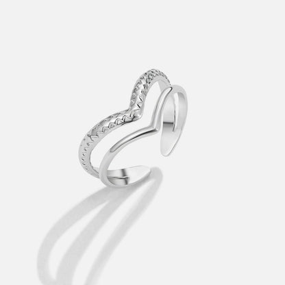 Harper Layered Wrap Ring (Silver-Tone)