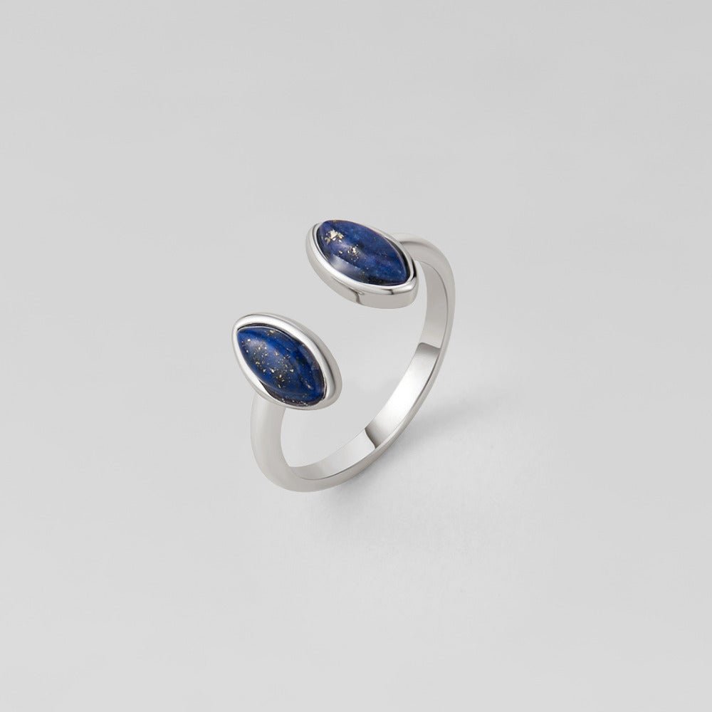 Silver-Tone Lapis Blue Wrap Ring