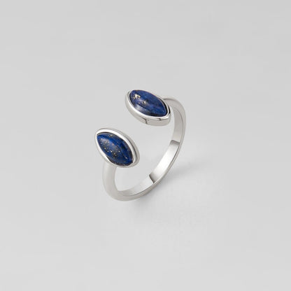 Silver-Tone Lapis Blue Wrap Ring