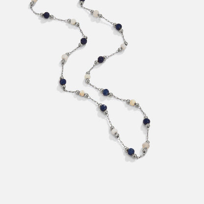 Silver-Tone Lulu Midnight Beaded Necklace