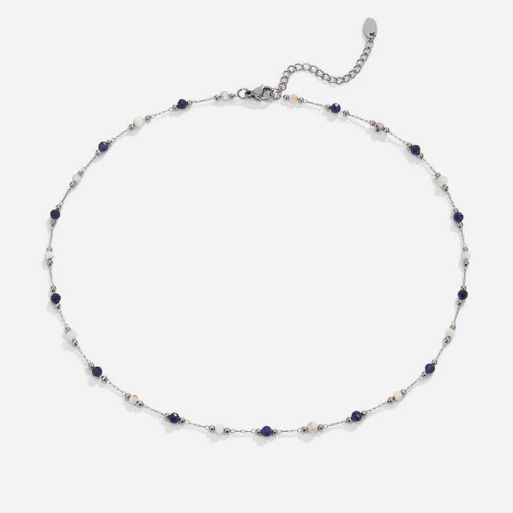 Silver-Tone Lulu Midnight Beaded Necklace