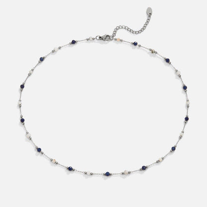 Silver-Tone Lulu Midnight Beaded Necklace