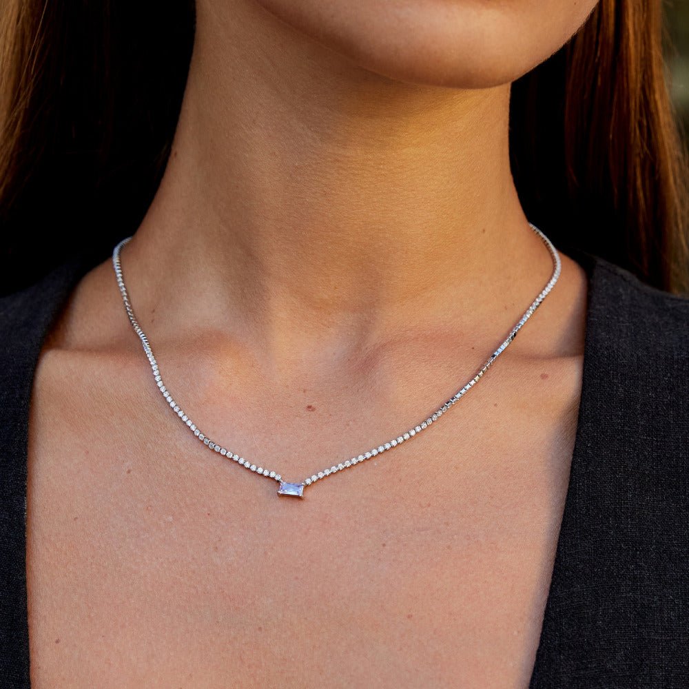 Silver-Tone Luxe Crystal Necklace