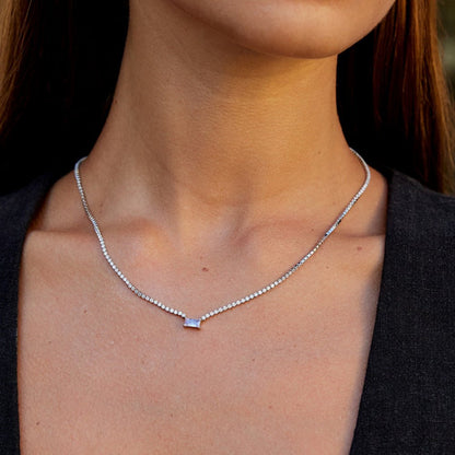 Silver-Tone Luxe Crystal Necklace