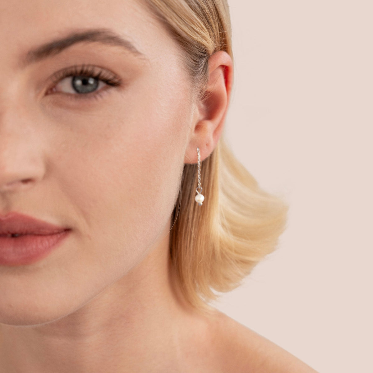Silver-Tone Maria Pearl Drop Earrings