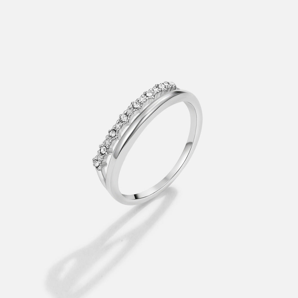 Silver-Tone Marissa White Crystal Layered Ring