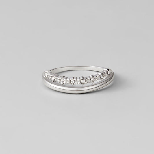 Silver-Tone Marissa White Crystal Layered Ring