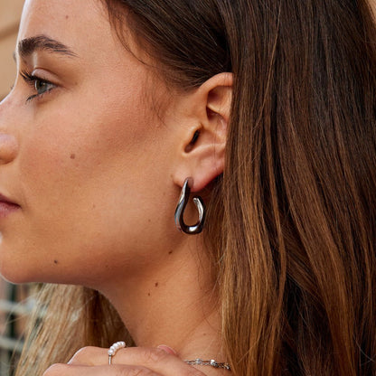 Silver-Tone Nevada Hoop Earrings