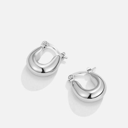 Silver-Tone Serenity Hoop Earrings