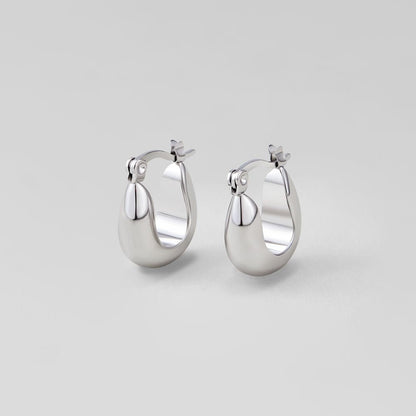 Silver-Tone Serenity Hoop Earrings