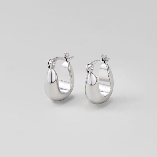 Silver-Tone Serenity Hoop Earrings