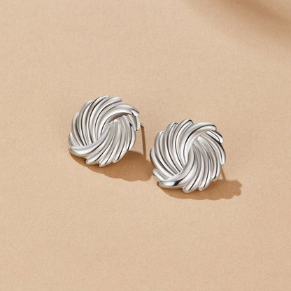 Silver-Tone Spiral Earrings