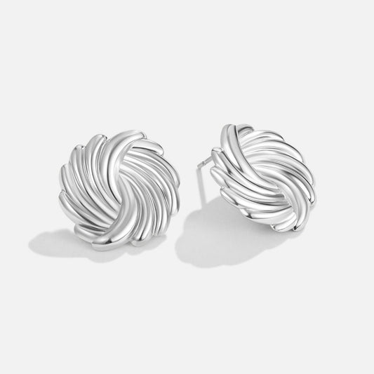 Silver-Tone Spiral Earrings