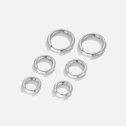 Silver-Tone Trio Mini Hoop Set