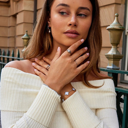 Silver-Tone Vintage Royal Pearl Ring