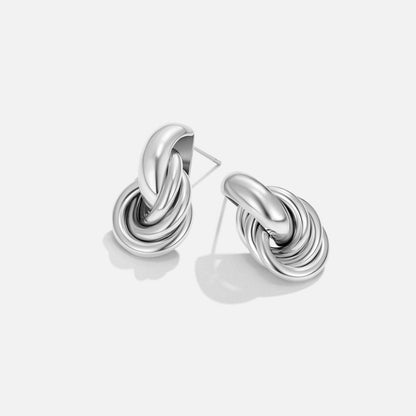 Sofia Twisted Silver-Tone Hoop Earrings