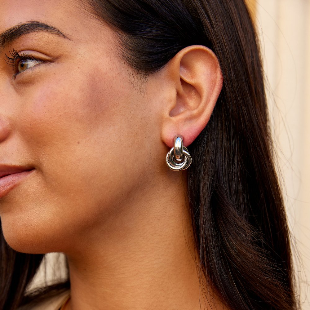 Sofia Twisted Silver-Tone Hoop Earrings
