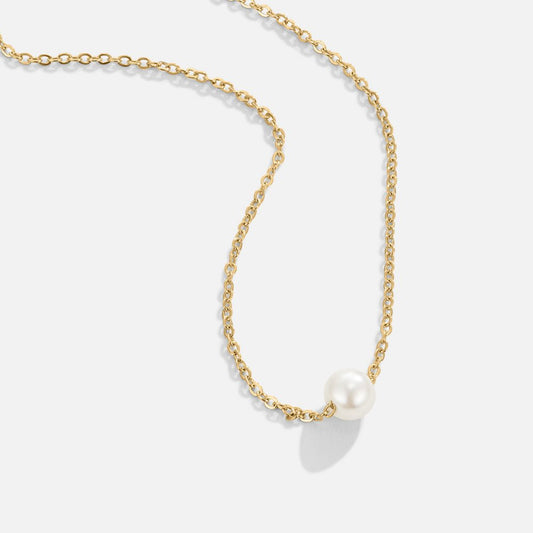 Solitaire Gold-Tone Pearl Necklace