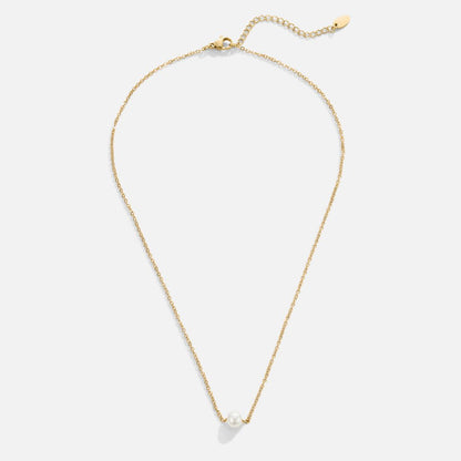 Solitaire Gold-Tone Pearl Necklace