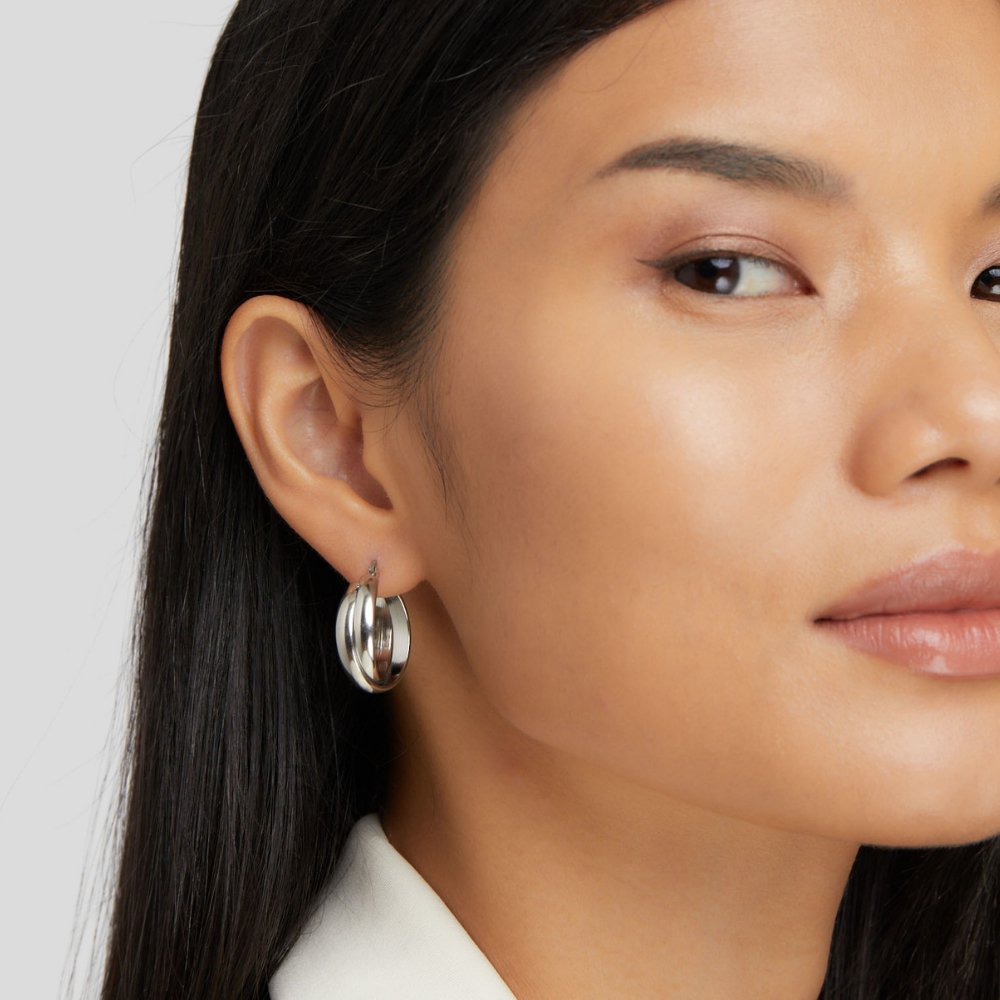 Talia Silver-Tone Hoop Earrings