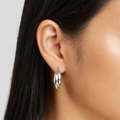 Talia Silver-Tone Hoop Earrings