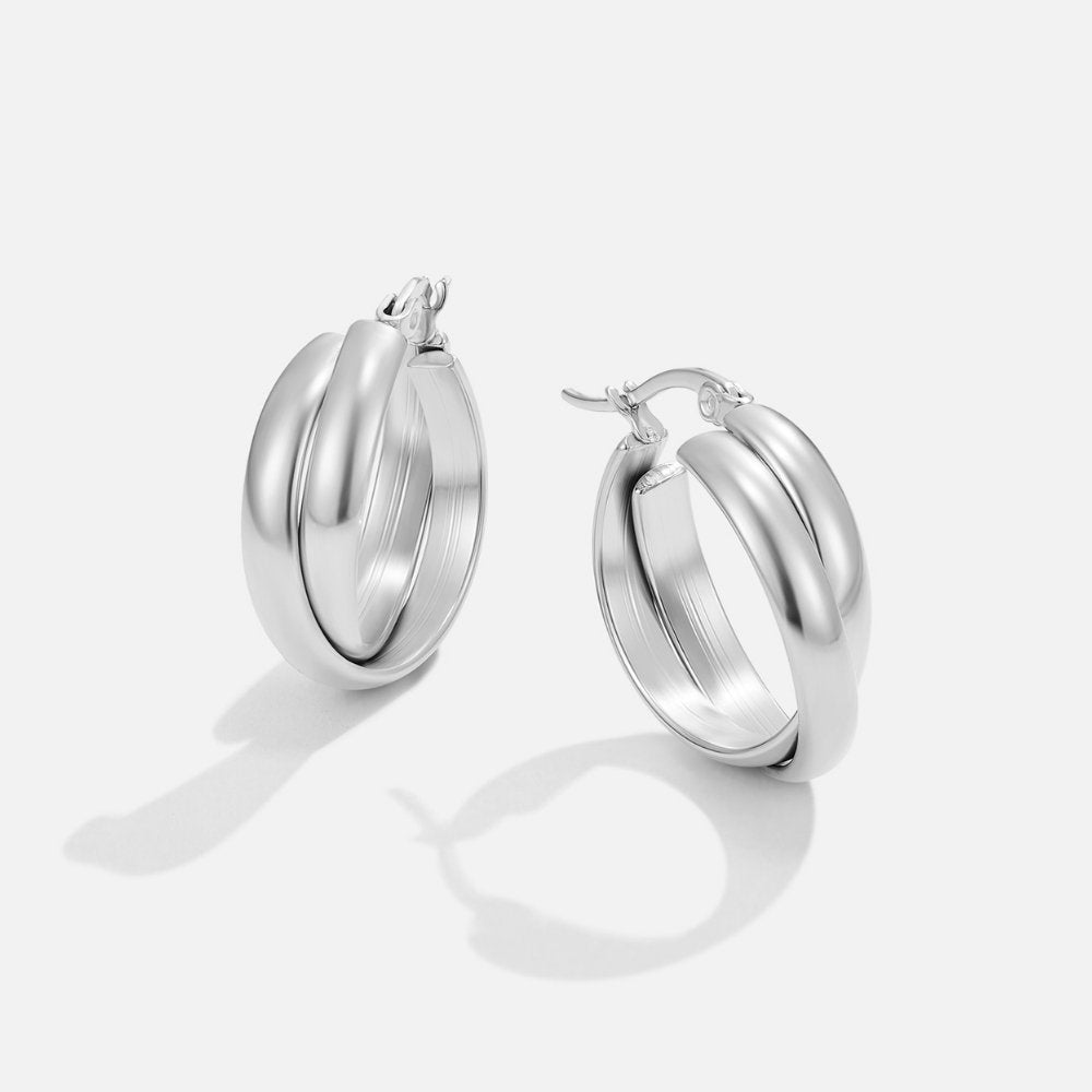 Talia Silver-Tone Hoop Earrings