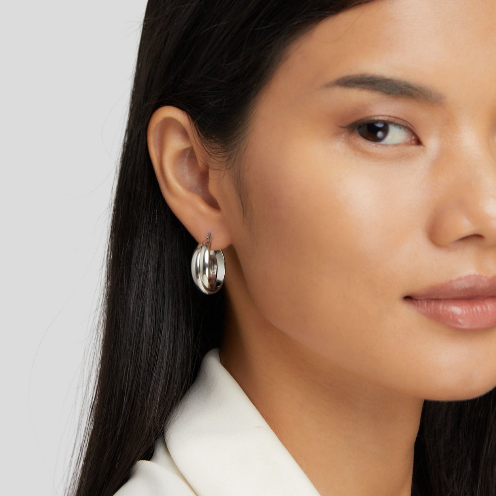 Talia Silver-Tone Hoop Earrings