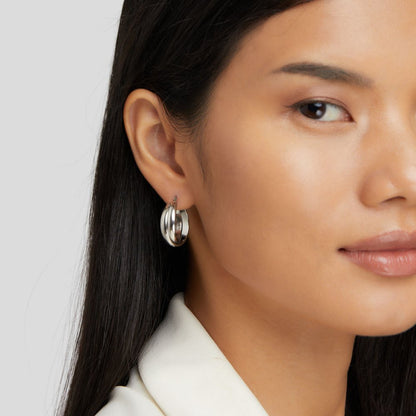 Talia Silver-Tone Hoop Earrings