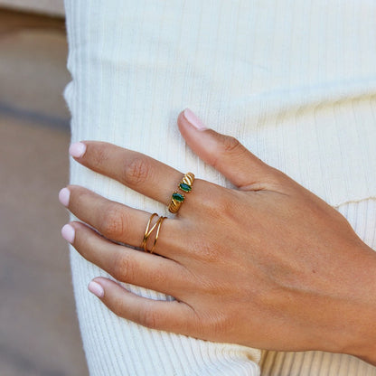 Tara Vintage Emerald Green Ring