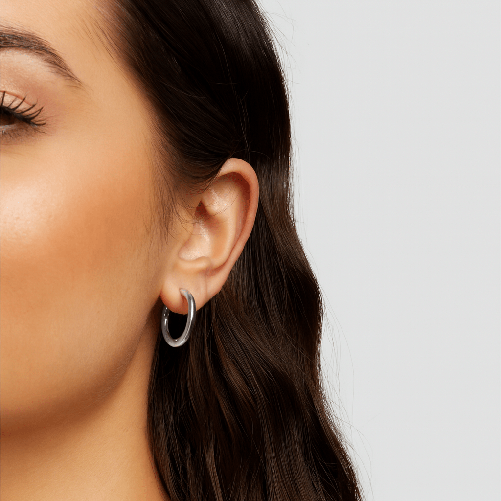 Triple Hoop Earrings Silver-Tone Set