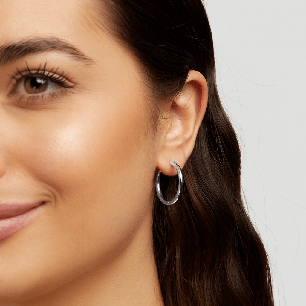 Triple Hoop Earrings Silver-Tone Set