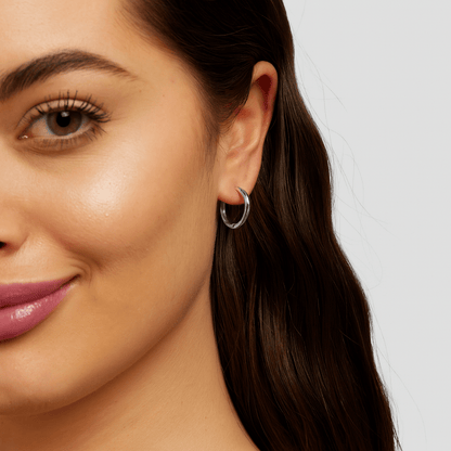Triple Hoop Earrings Silver-Tone Set