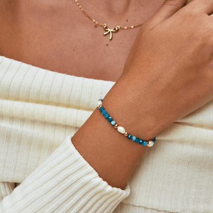 Turquoise & Pearl Bead Bracelet