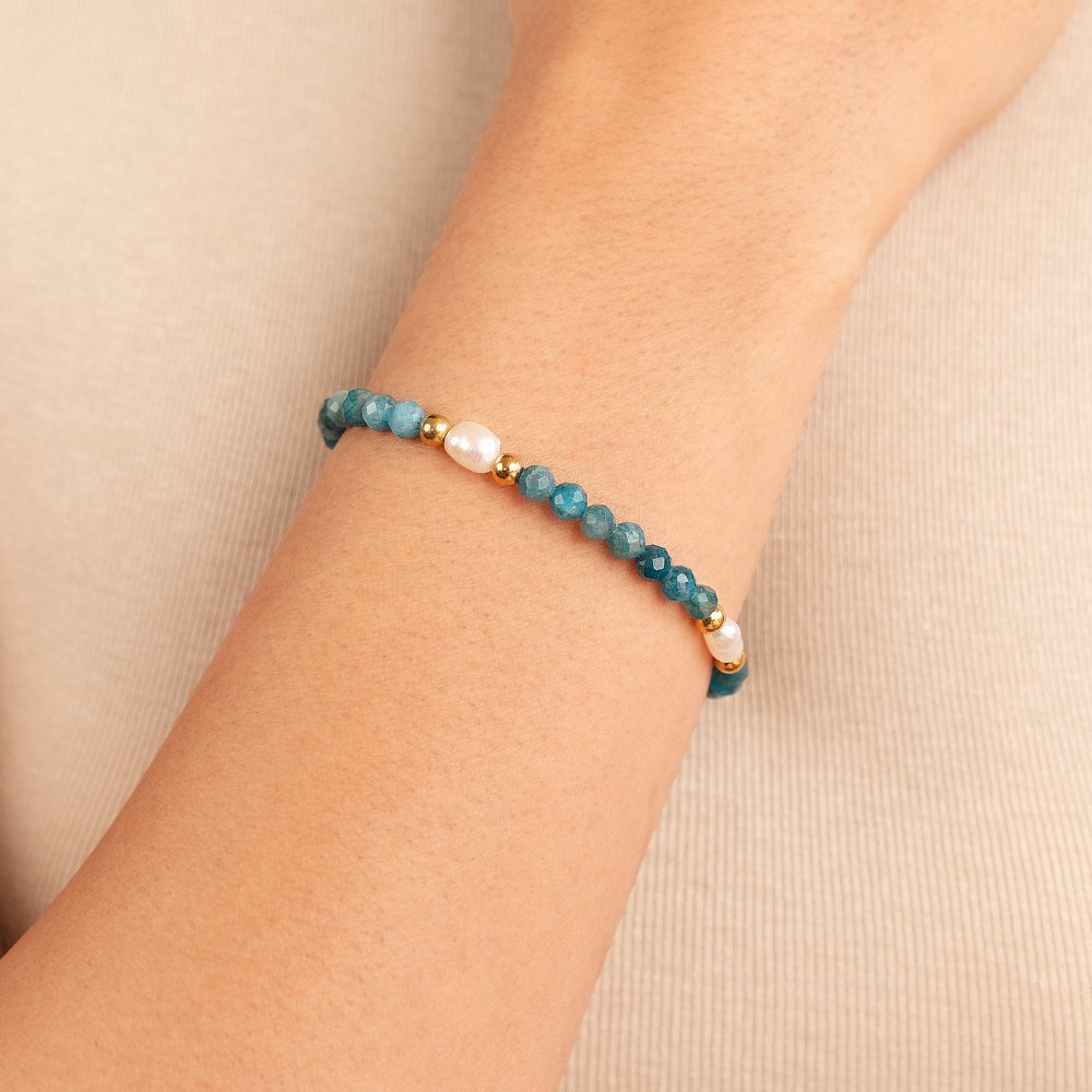 Turquoise & Pearl Bead Bracelet