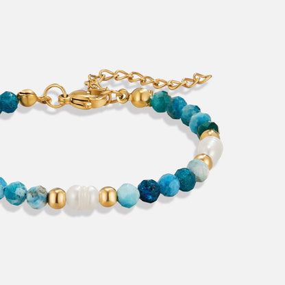 Turquoise & Pearl Bead Bracelet