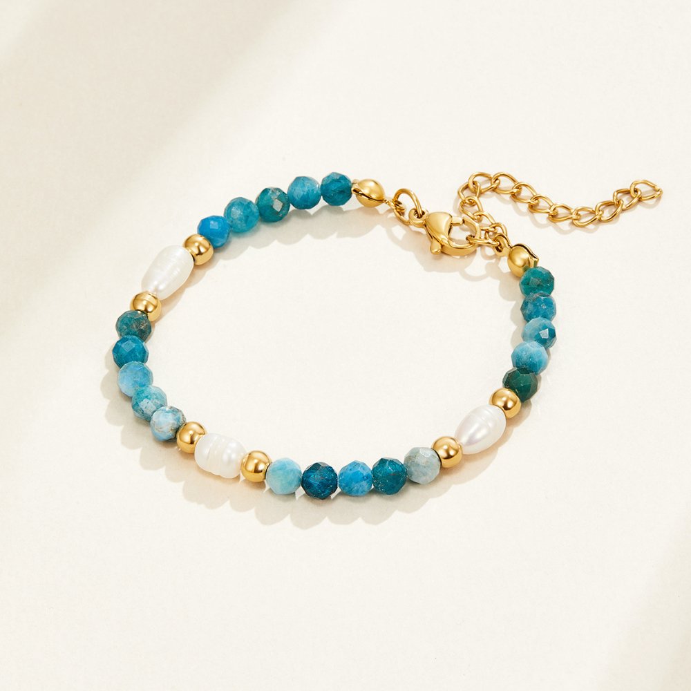 Turquoise & Pearl Bead Bracelet