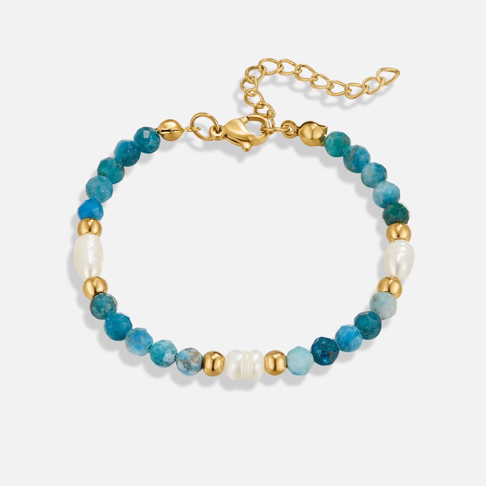 Turquoise & Pearl Bead Bracelet