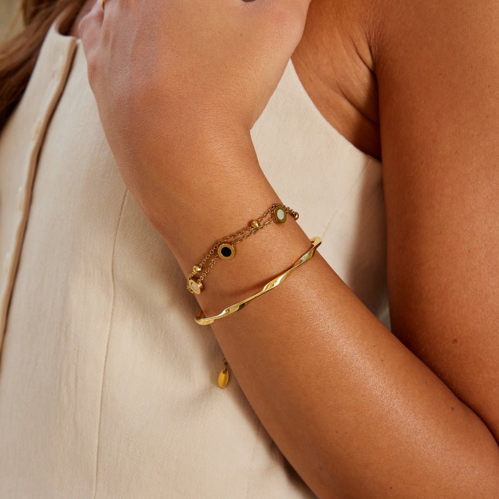 Twisted Imari Gold-Tone Bangle