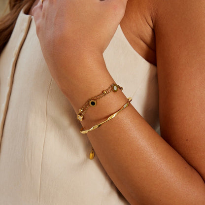 Twisted Imari Gold-Tone Bangle
