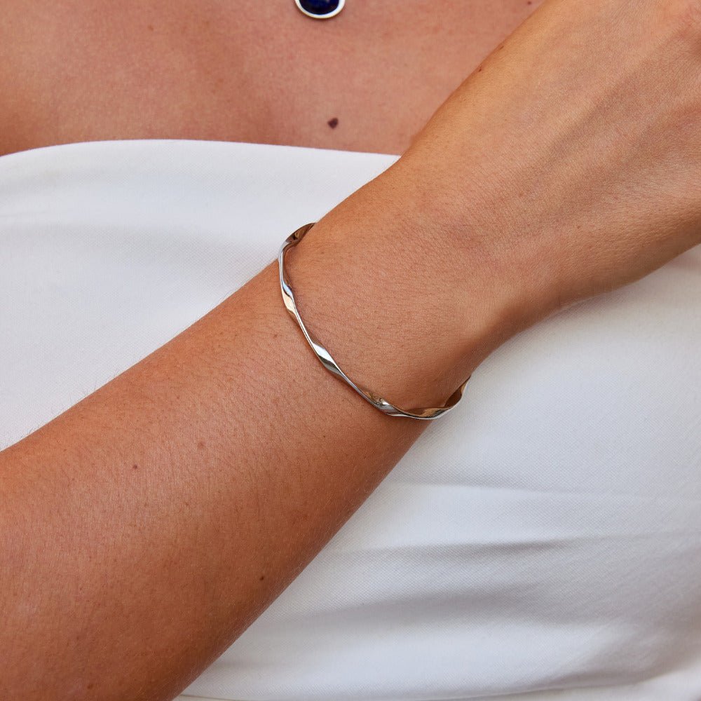 Twisted Imari Silver-Tone Bangle