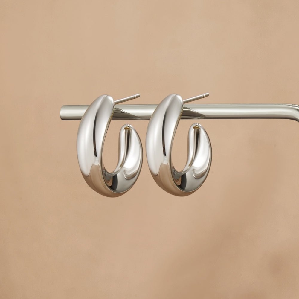 Sarah Twisted Silver-Tone Hoop Earrings