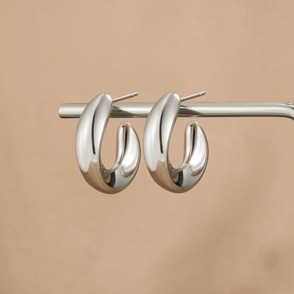 Sarah Twisted Silver-Tone Hoop Earrings