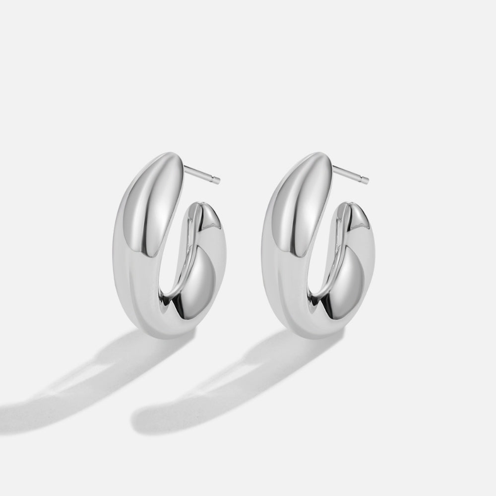 Sarah Twisted Silver-Tone Hoop Earrings