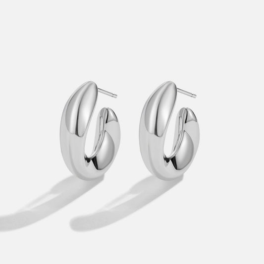 Sarah Twisted Silver-Tone Hoop Earrings