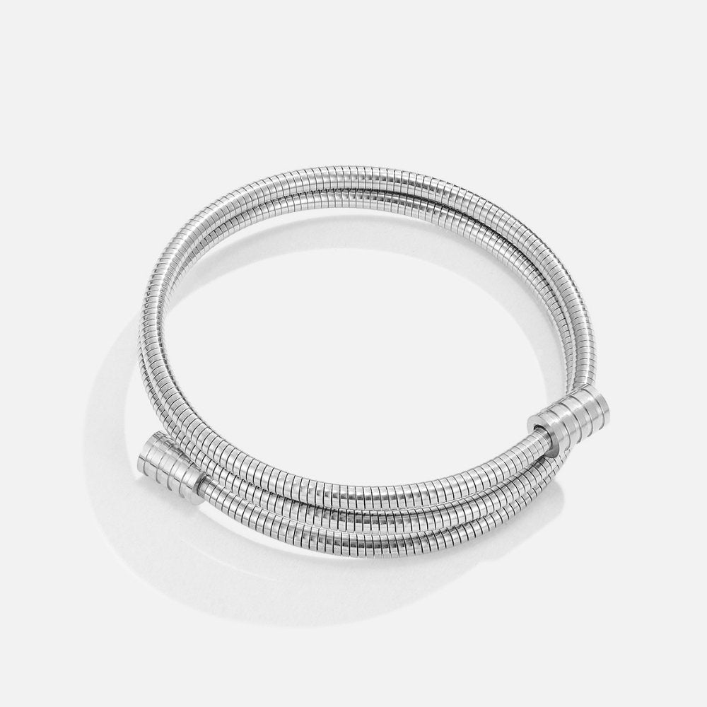 Twisted Silver-Tone Bracelet