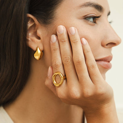 Vina Melted Gold-Tone Ring