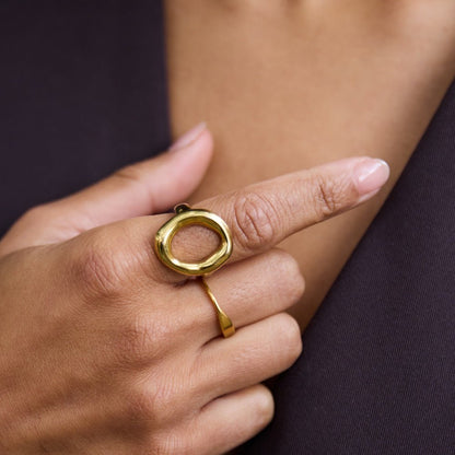 Vina Melted Gold-Tone Ring